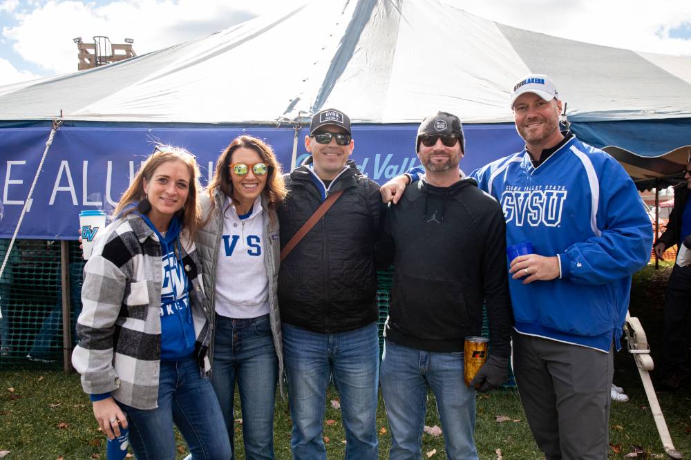 Five alums at the tailgate.